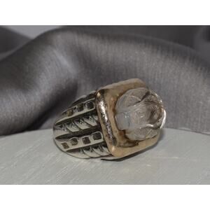 Dian Malouf Sterling Silver & 14k Yellow Gold Ring 38.75G / Sz 6